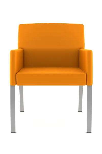 Sklejka tłopomarańczowy fotel na białym tle — Zdjęcie stockowe