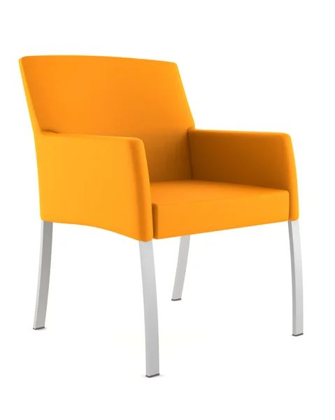 橙色扶手椅上白色隔离 — 图库照片