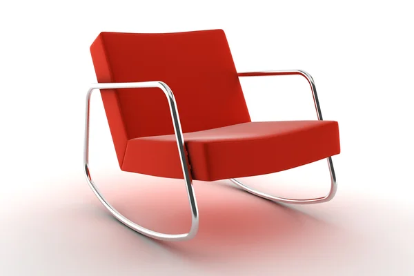 Czerwony fotel izolowany na białym — Zdjęcie stockowe