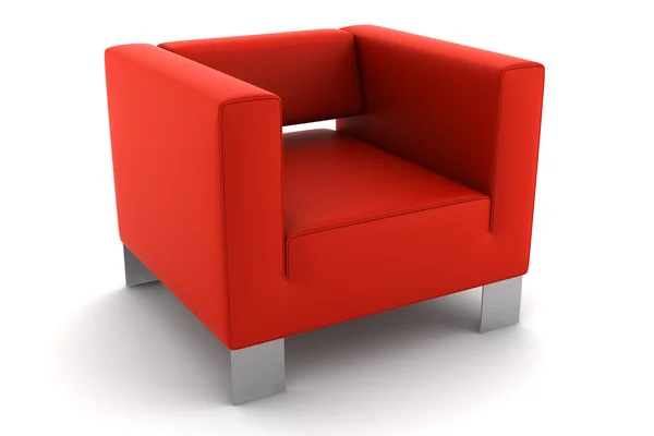 Roter Sessel isoliert auf weiß — Stockfoto