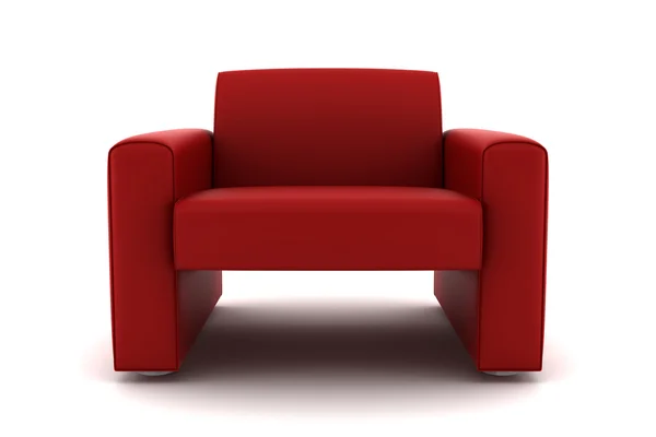 Rode fauteuil geïsoleerd op wit — Stockfoto
