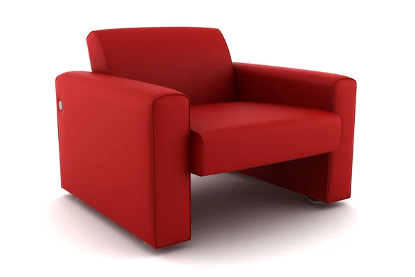 Rode fauteuil geïsoleerd op wit — Stockfoto