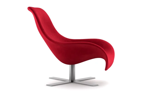 Roter Sessel isoliert auf weiß — Stockfoto