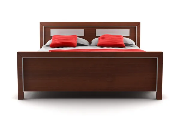 Bed isolated on white background — Stock Photo, Image