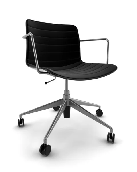 Zwarte bureaustoel geïsoleerd op wit — Stockfoto