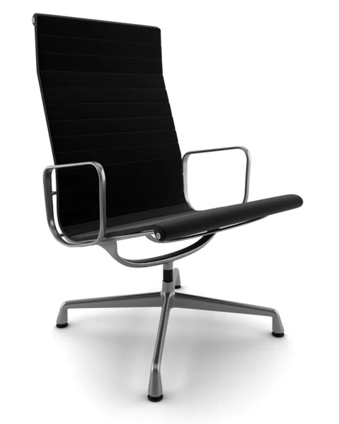 Cadeira de escritório preto isolado em branco — Fotografia de Stock