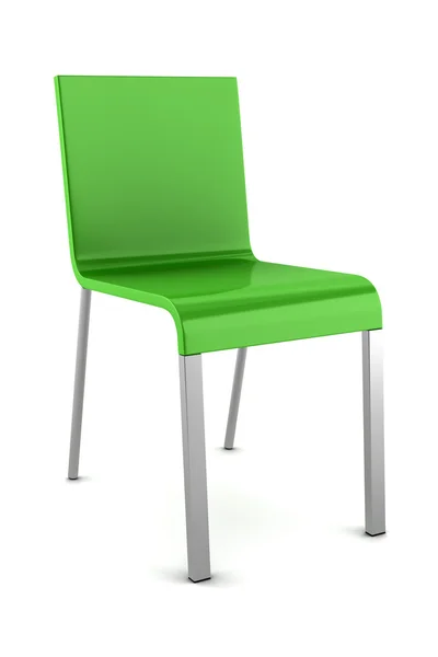Groene stoel geïsoleerd op wit — Stockfoto