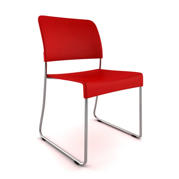 Червоний стілець ізольований на білому тлі — стокове фото