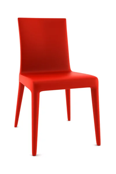 하얀 배경에 고립 된 빨간 의자 — 스톡 사진