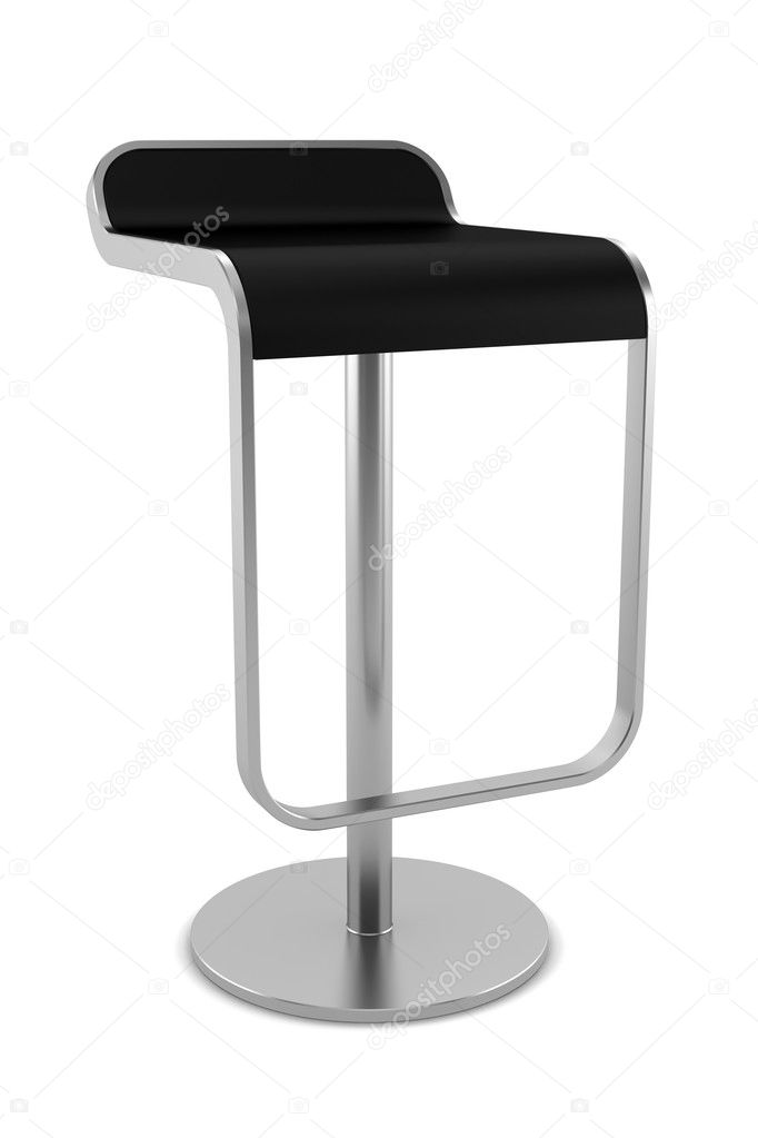 Black bar chair isolated on white
