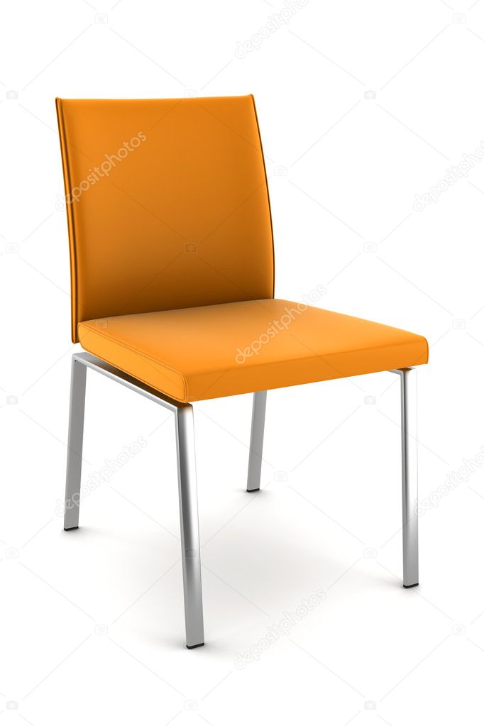 Orange chair isolated on white