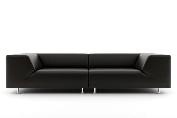 Черный диван на белом фоне — стоковое фото