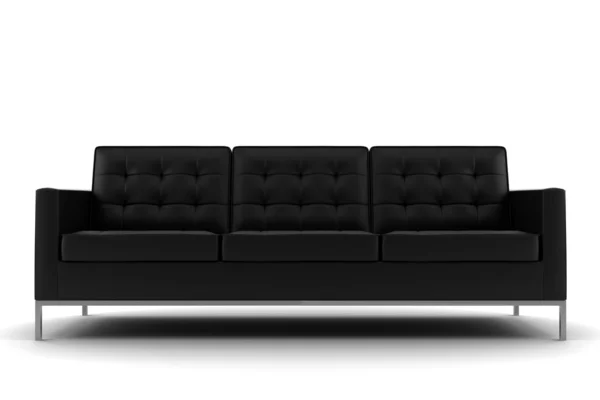 Black sofa isolated on white background — Stock Photo, Image