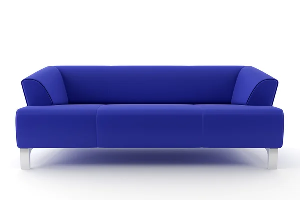 Blå soffa isolerad på vit bakgrund — Stockfoto