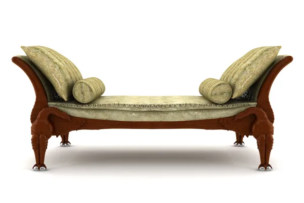 Beige classic sofa isolated on white — Stock Photo, Image