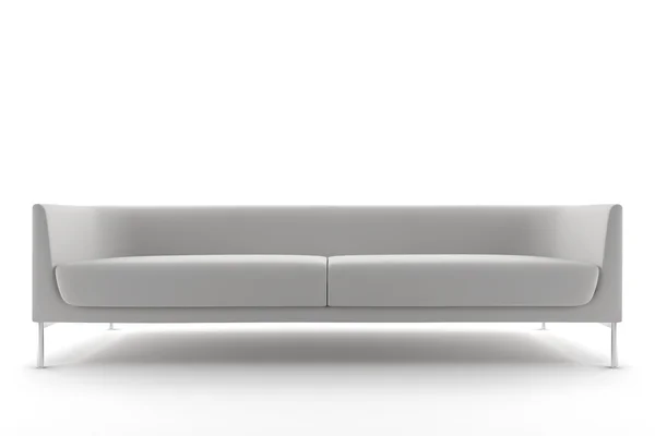 Biała kanapa na białym tle — Zdjęcie stockowe