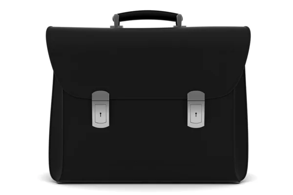 Black leather briefcase isolated — Stock Photo, Image
