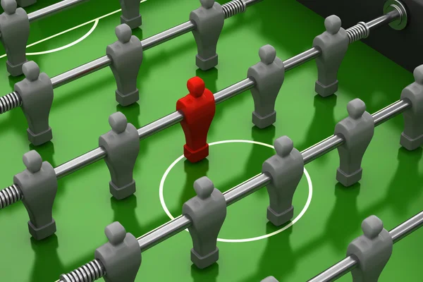 Foosball table with red player — Stock Photo, Image