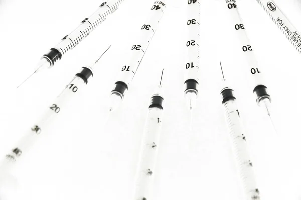 Syringes on white — Stock Photo, Image