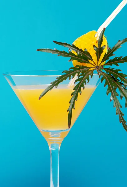 Cocktail sur fond bleu — Photo