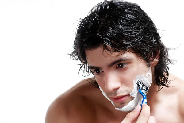 Portret przystojny młodzieniec do golenia — Zdjęcie stockowe