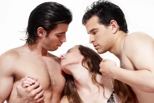 Szexuális a bevezetés három együtt Stock Kép