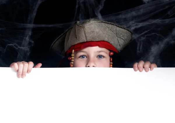 Menino vestindo traje de pirata — Fotografia de Stock