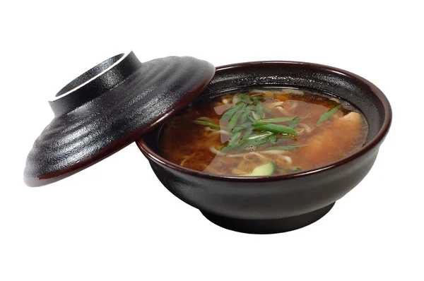 Taça de sopa Miso — Fotografia de Stock