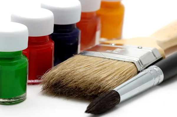 Brush and paints — Stock Photo, Image