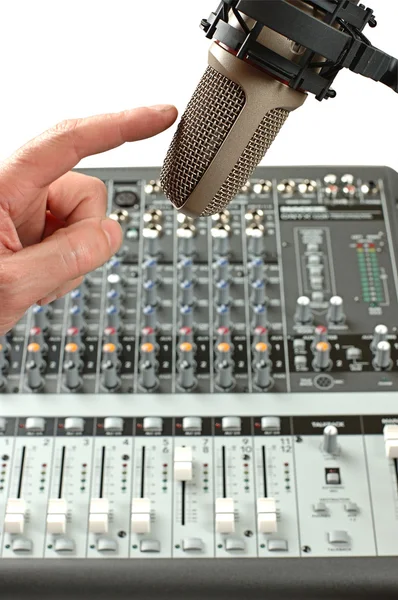 Mikrofon ve zvukovém studiu — Stock fotografie