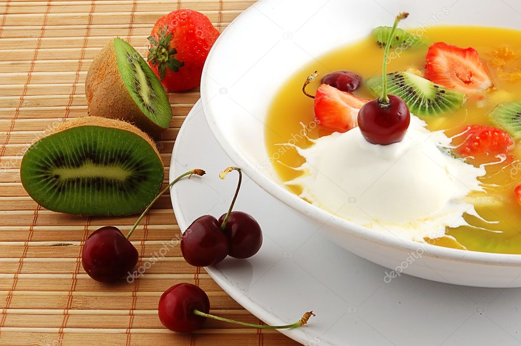 Soup from fruit and berries