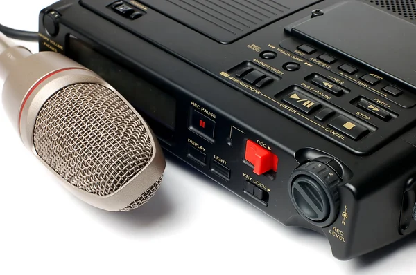 Microphone and dictophone — Stock Photo, Image
