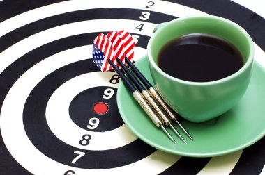 Darts and coffee clipart