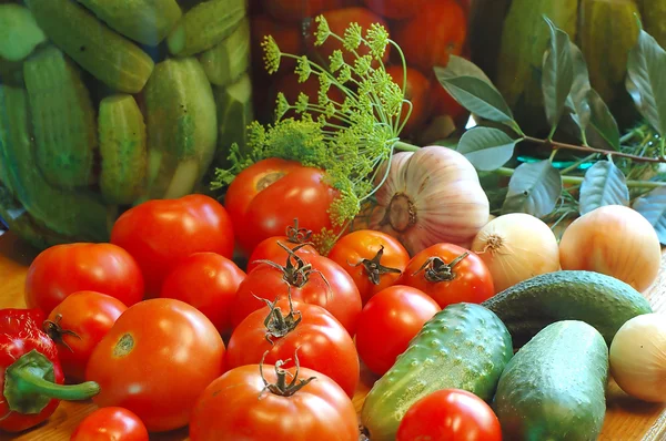 stock image Vegetables ready to salting