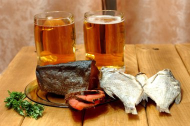 Beer and fishes clipart