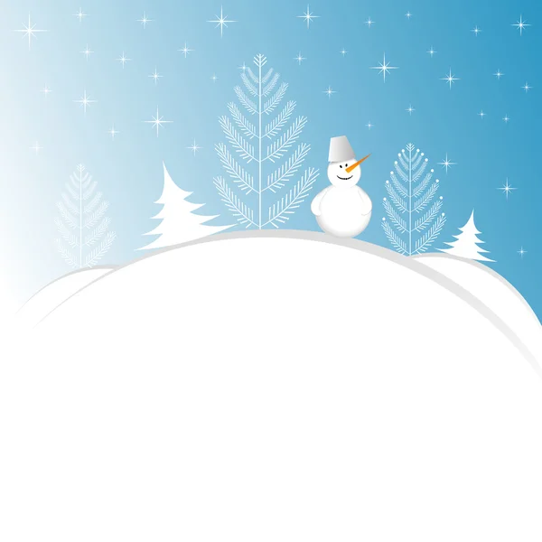 Fundo de Natal com boneco de neve — Vetor de Stock