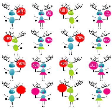 Christmas reindeer with gifts clipart