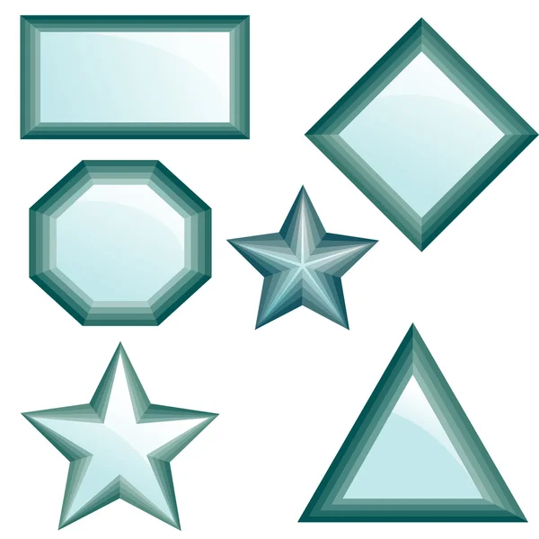Set aus grünen Diamanten — Stockvektor