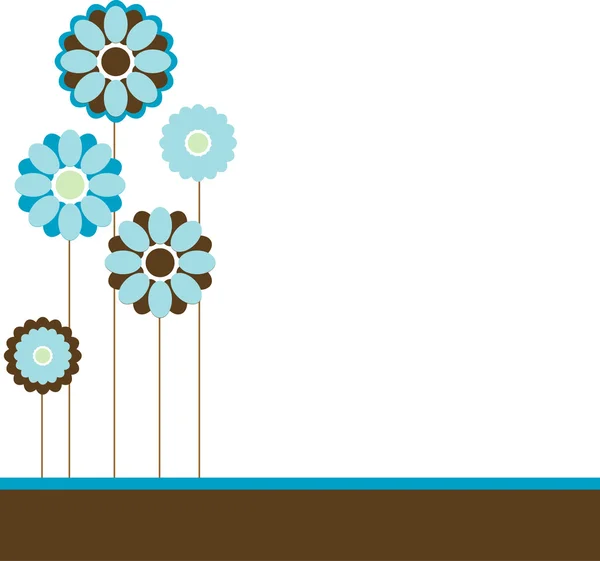 用不同的蓝色花背景 — 图库矢量图片