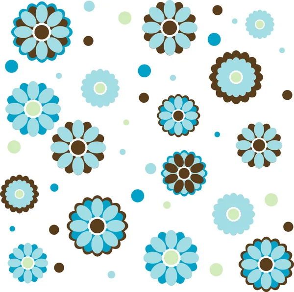Background with different blue flowers — Stock Vector