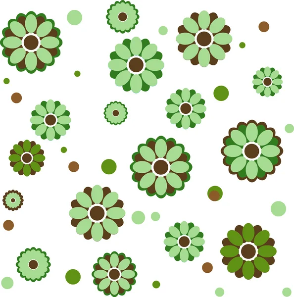 Pozadí s různými zelené květy — Stockový vektor