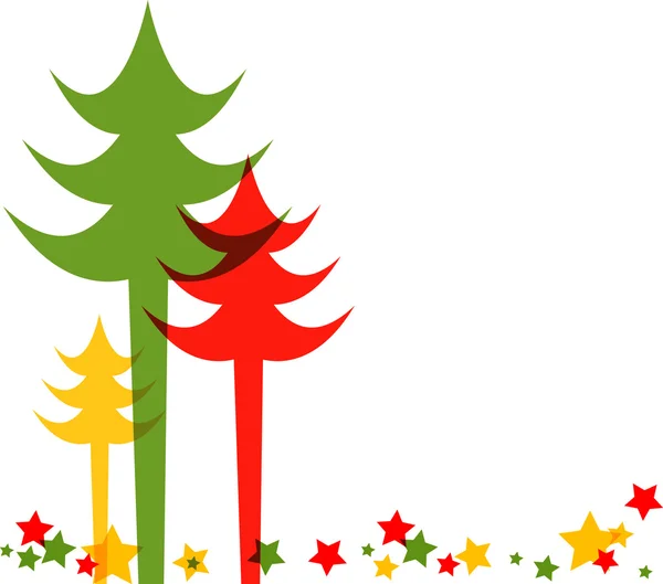 Χριστουγεννιάτικο δέντρο με πολύχρωμες διακοσμήσεις — Διανυσματικό Αρχείο