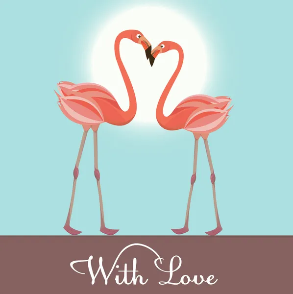 Flamingo-Liebe. Vektorillustration — Stockvektor