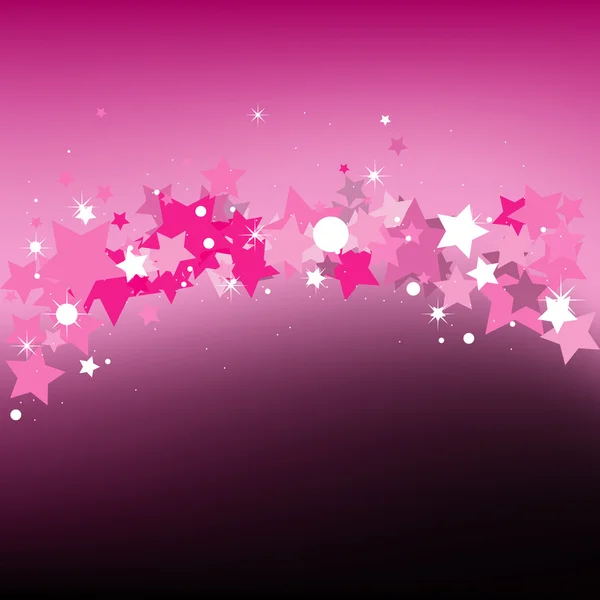 Sfondo rosa con stelle. Illus vettoriale — Vettoriale Stock