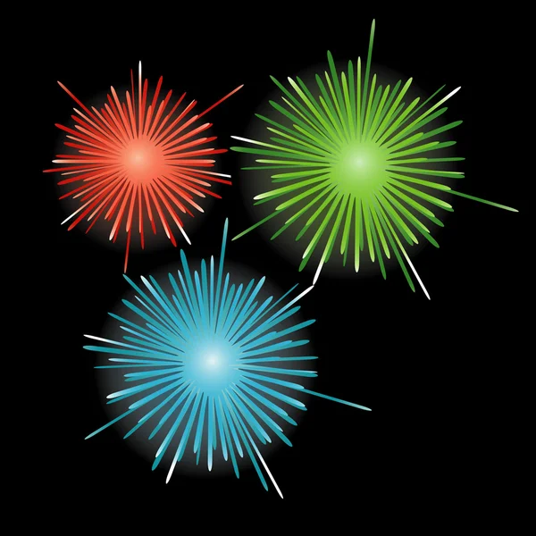Vuurwerk ter ere van independence day. — Stockvector