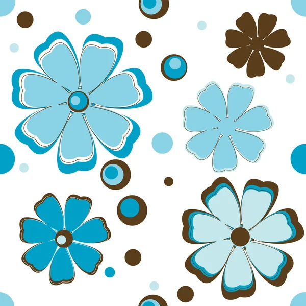 Background with blue flowers. — Stock Vector
