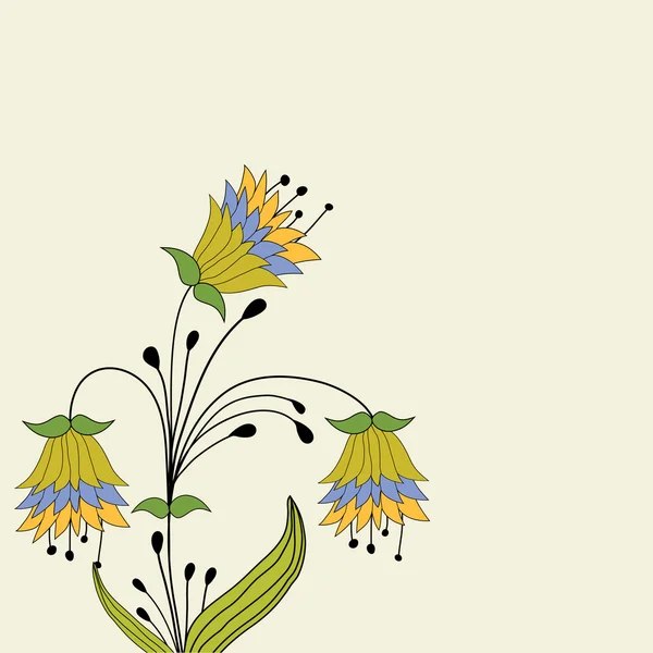 Fond avec des fleurs de dessin animé abstraites — Image vectorielle