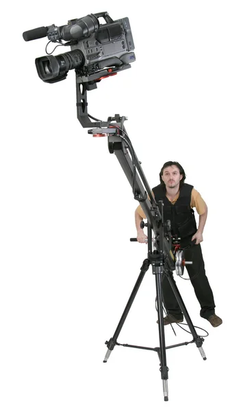 Dv-camcorder on crane — Stock Photo, Image