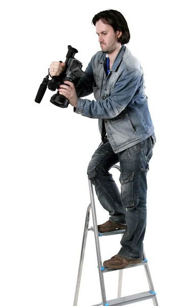 Stock image Isolated working cameraman