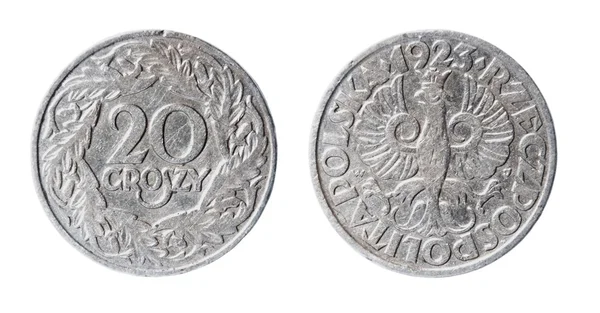 过时的波兰硬币 — 图库照片